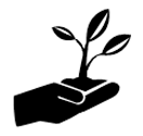 Icon image: Hand holding a tree